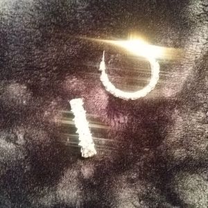 Silver Quarter Sized Rhinestone Hoops,